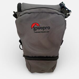 LowePro Gray Topload Zoom AW Camera Bag w backpack harness. Excellent condition.